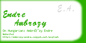 endre ambrozy business card